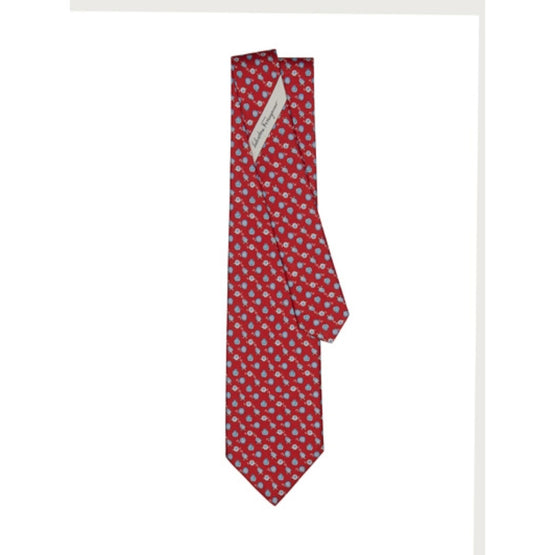 Savannah Print Silk Tie - Red