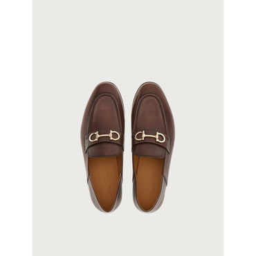 Moccasin Mule With Gancini Ornament - Men - Chocolate