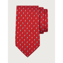 Parrot Print Silk Tie - Red