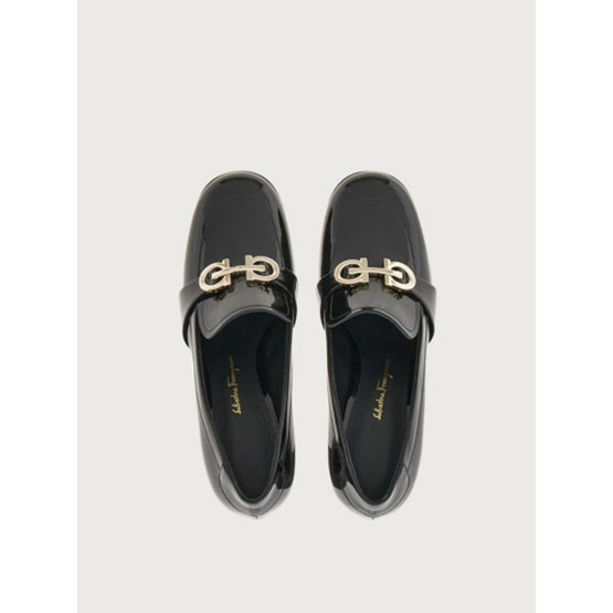 Loafers with Gancini Ornament - Black