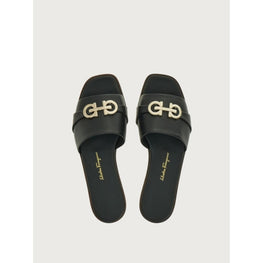 Flats Slider with Gancini Ornament - Black