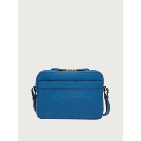 Gancini Cross Body Bag - Denim