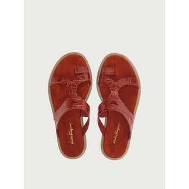 Thong Sandal With Chain Detail - Ladies - Sequoia Red