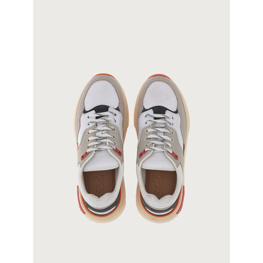 Sneaker - Calfskin And Fabric - Limestone