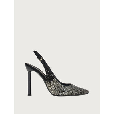 Crystal Slingback - Kid Suede - Black