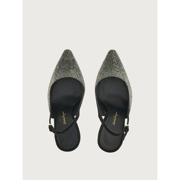 Crystal Slingback - Kid Suede - Black
