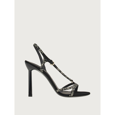 Sandal With Gancini Ornament - Ladies - Black