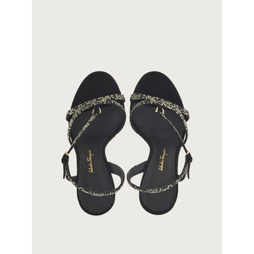 Sandal With Gancini Ornament - Ladies - Black