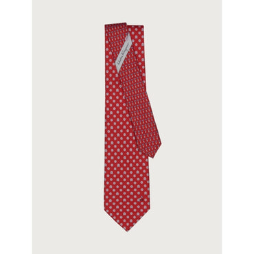 Dart Print Silk Tie - Red