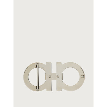 Gancini Buckle With Resin Insert - Palladium Metal With Resin Insert - Palladium/Ferragamo Red