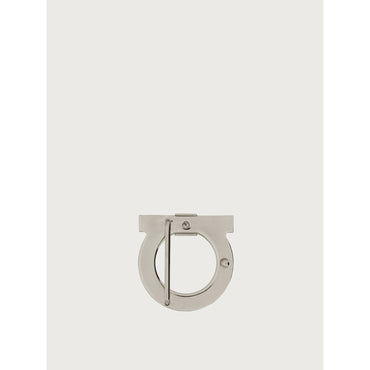 Single Gancini Buckle With Knurling - Palladium Metal With Knurled Finish - Palladium