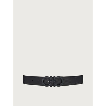 Reversible And Adjustable Gancini Belt - Men - Black/Navy Blue