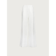 Wide Silk And Linen Trousers - White