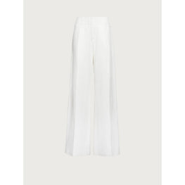 Wide Silk And Linen Trousers - White