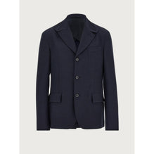 Single Breasted Three Button Blazer - Midnight Blue/Black