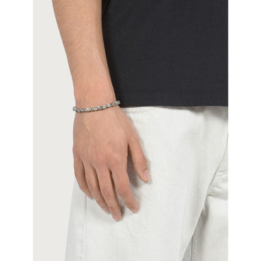 Beaded Bracelet - Size 17 - Men - Grey