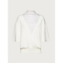 Sweater With Inlay - Ladies - White