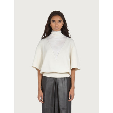 Sweater With Inlay - Ladies - White