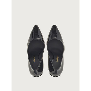 Pumps With Glossy Heel - Patent Leather - Black