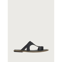 Thong Sandals with Chain Detail - Black