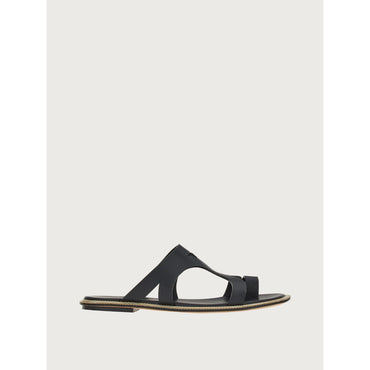 Thong Sandal With Chain Detail - Ladies - Black