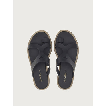 Thong Sandal With Chain Detail - Ladies - Black