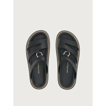 Flat Sandals With Gancini Detail - Ladies - Black