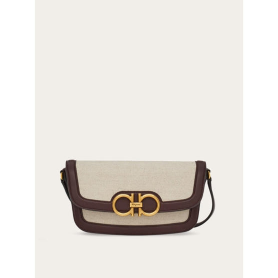 Trapezio Crossbody Bag (S) - Natural/Ganache Brown