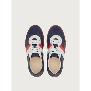 Sneaker - Nappa And Suede - Blue Marine