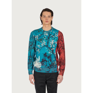 Crew Neck Rabbit Sweater - Men - Multicolor
