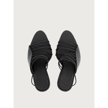 Sandal With Ultra-Fine Mini Straps - Ladies - Black