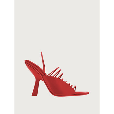 Sandal With Ultra-Fine Mini Straps - Ladies - Flame Red