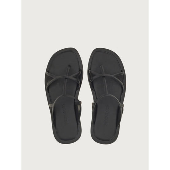 Thong Sandals with Square Toe - Black