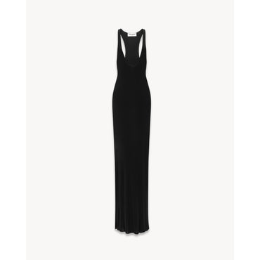 Deep V-Neck Tank Dress - Noir