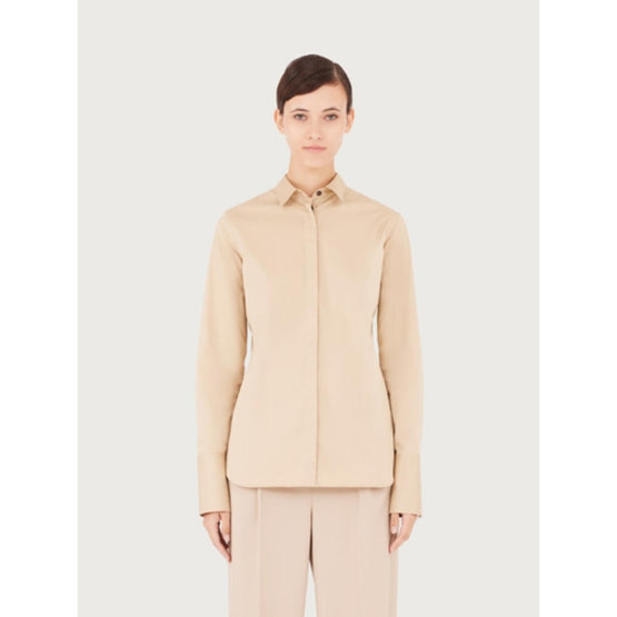 Popeline Stretch Shirt - Beige