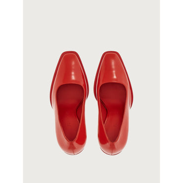 Pumps With Shaped Heel - Ladies - Flame Red