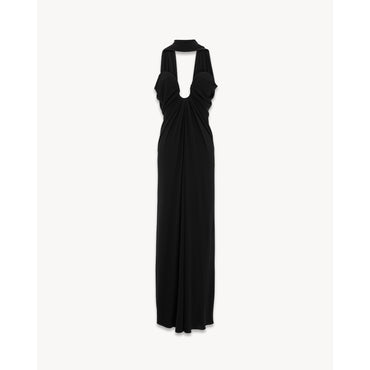 ROBE JERSEY CREPE - NERO/NERO