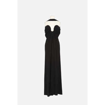ROBE JERSEY CREPE - NERO/NERO