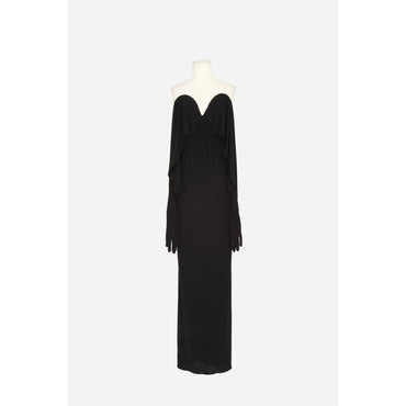 ROBE JERSEY CREPE - NERO/NERO