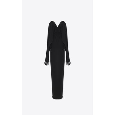 ROBE JERSEY CREPE - NERO/NERO