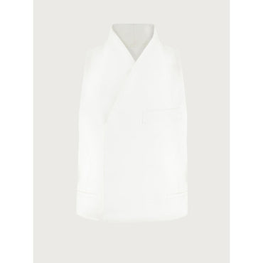 Double Breasted Slim Fit Waistcoat - White
