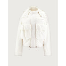 Oversize Blouson with Detachable Hood - White