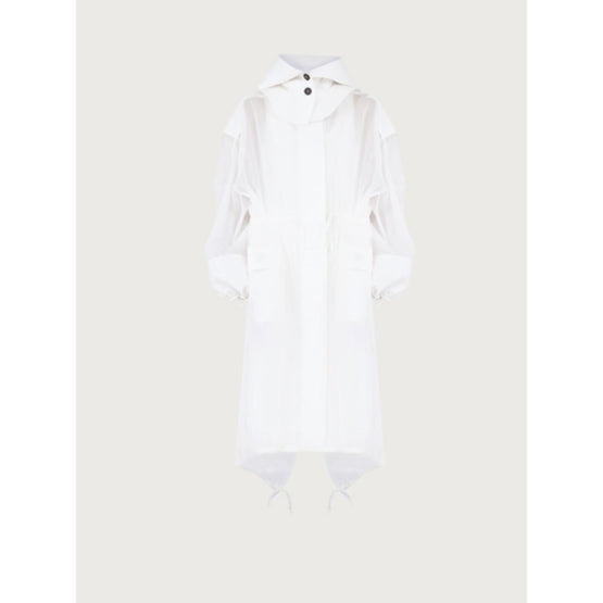 Unlined Organza Trench - Optic White