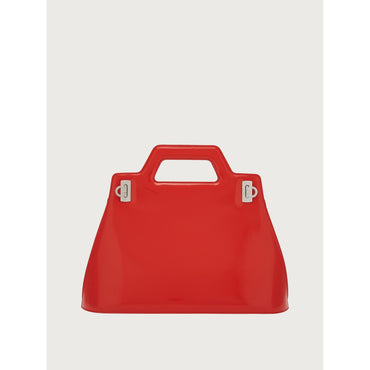 Wanda Top Handle - Brushed Calfskin - Flame Red