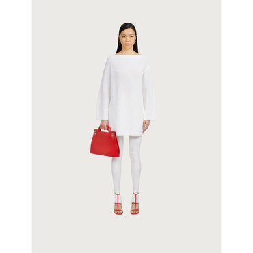 Wanda Top Handle - Brushed Calfskin - Flame Red