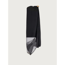 Asymmetric Dress With Organza - Ladies - Black