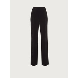 Straight Cut Pleated Trouser - Black