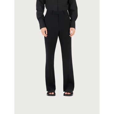 Tailored Trouser With Satin Inserts - Men - Black
