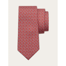 Gancini Print Silk Tie - Red