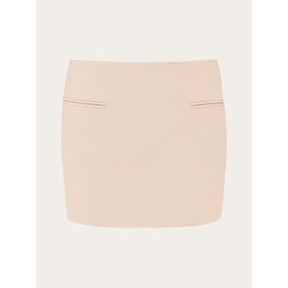 Straight Mini Skirt - Beige